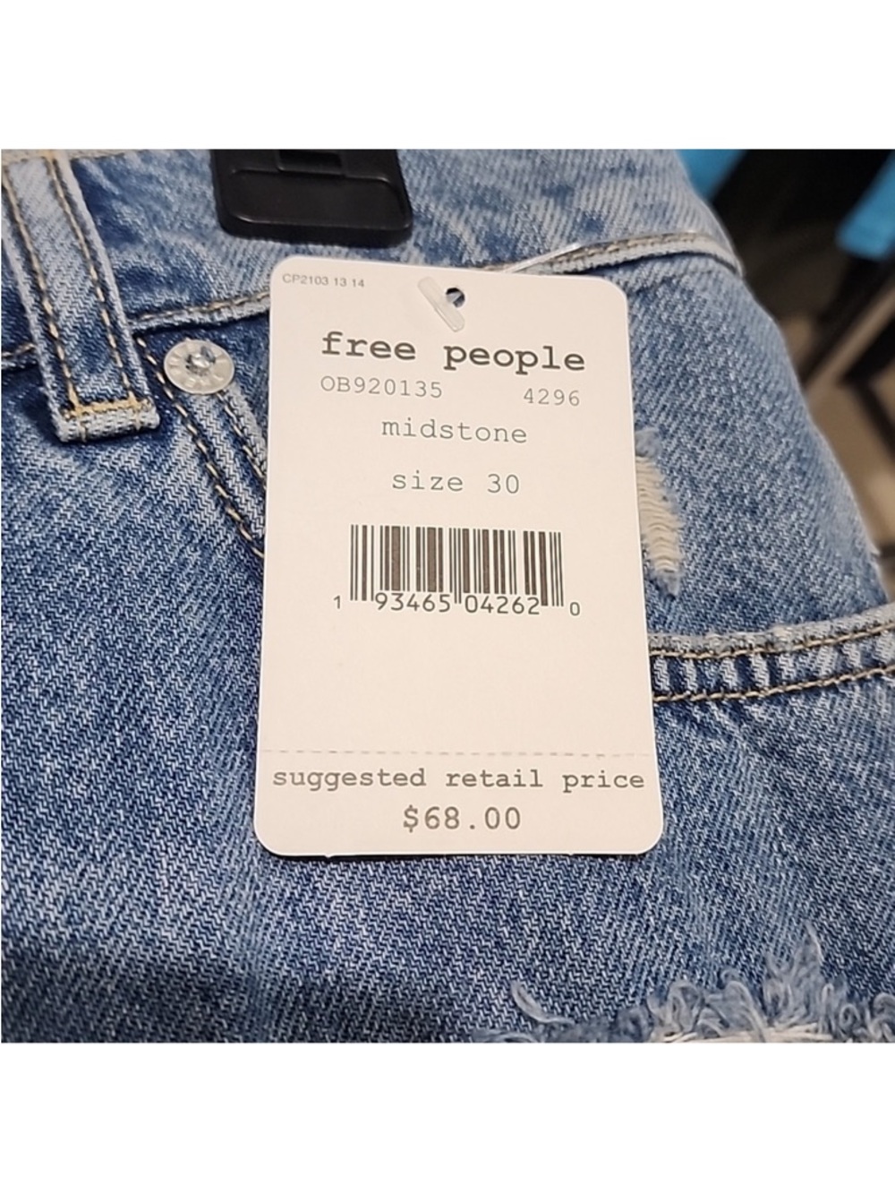 Free People We The Free Hallie Denim Mini Skirt NWT -30 - Picture 3 of 3